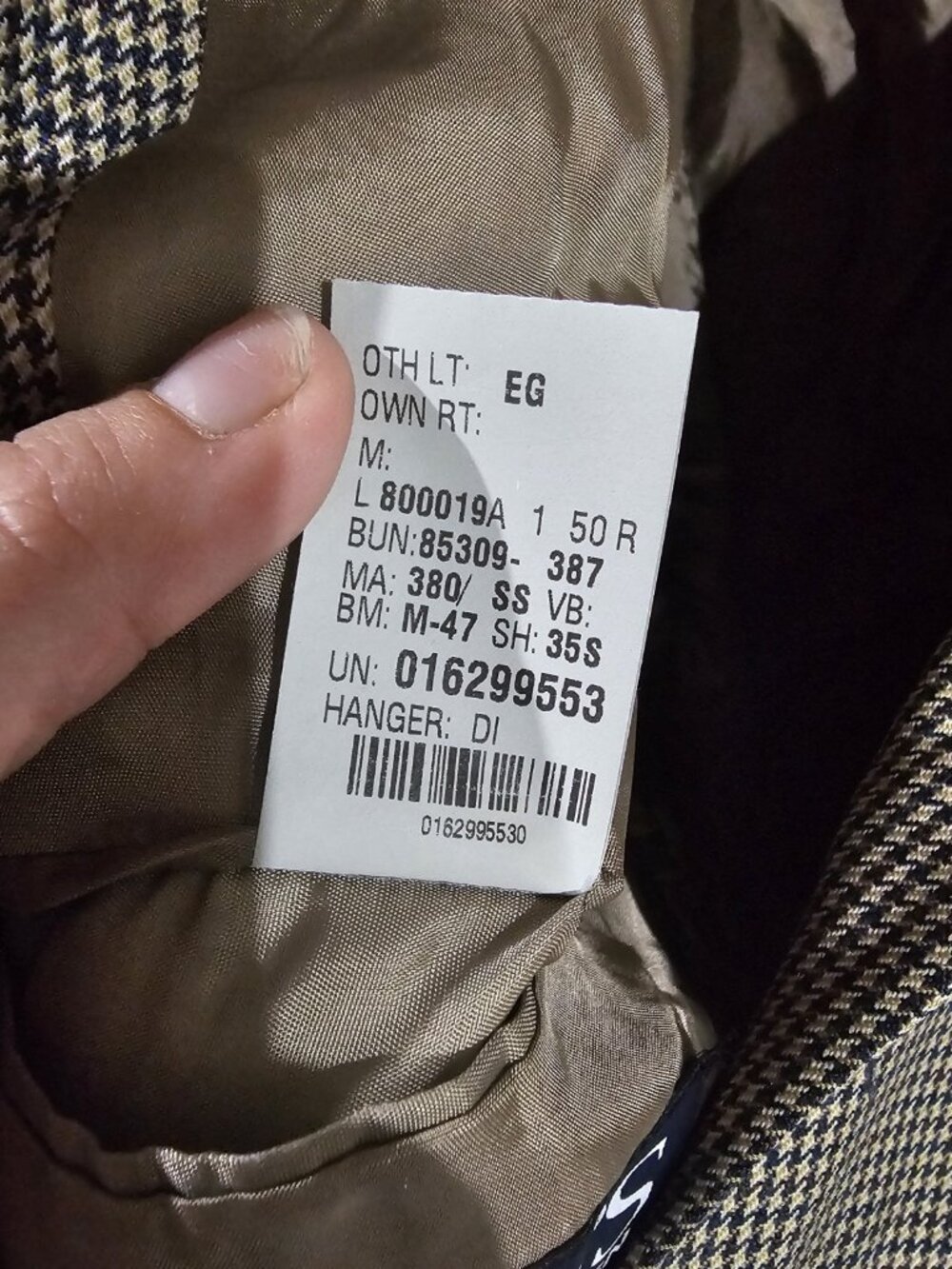 Chaps Ralph Lauren Tan Herringbone Wool Blazer Jacket Men's Size 50R Vintage - Picture 5 of 6